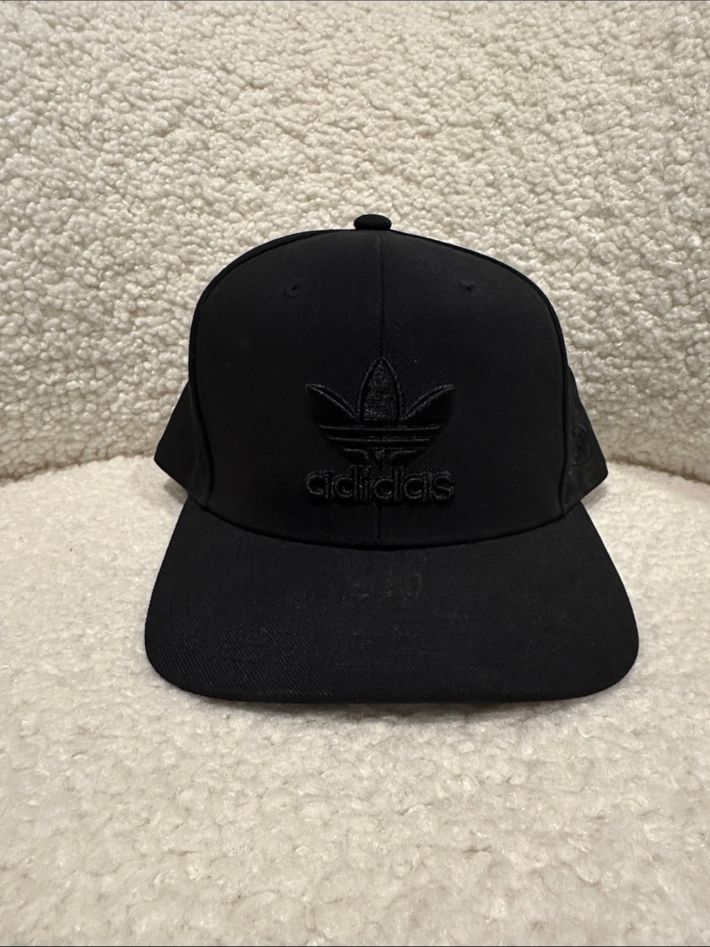 adidas Black Trefoil Logo Flat-Brim Snapback Hat